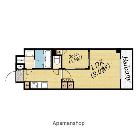ウエリスアーバン守口(1LDK/10階)の間取り写真