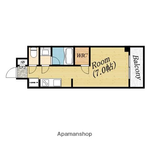 ウエリスアーバン守口(1K/10階)の間取り写真