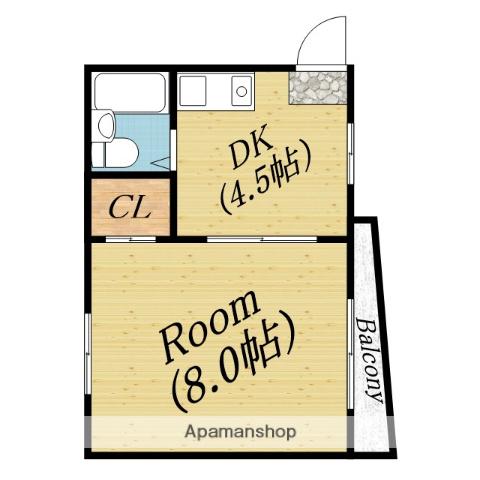 ラビスタ新森(1DK/4階)の間取り写真