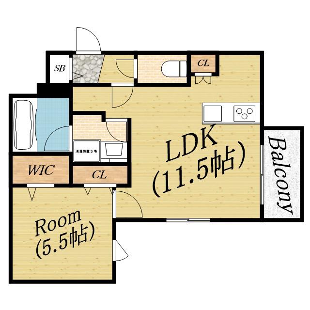 アルブル ド コナン(1LDK/1階)の間取り写真