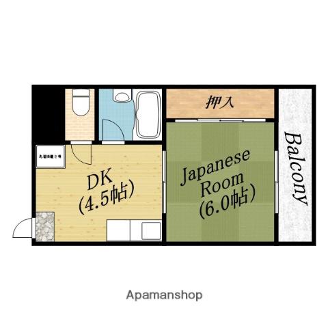 ハイツ寿(1DK/2階)の間取り写真