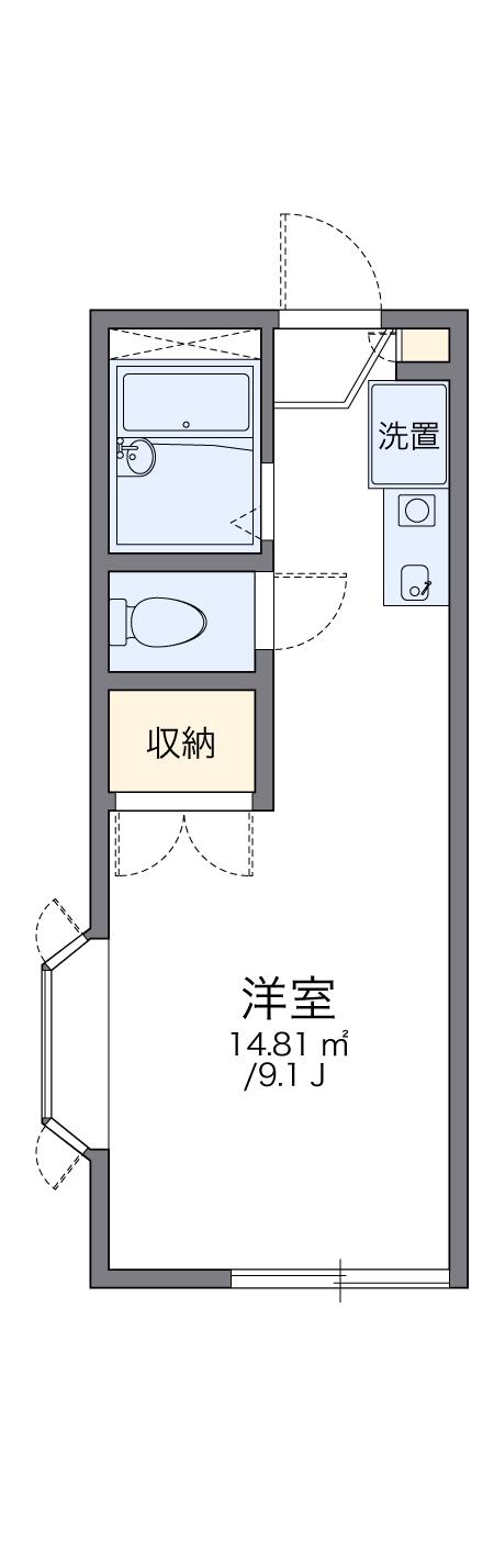 レオパレス藤本Ⅱ(1K/2階)の間取り写真