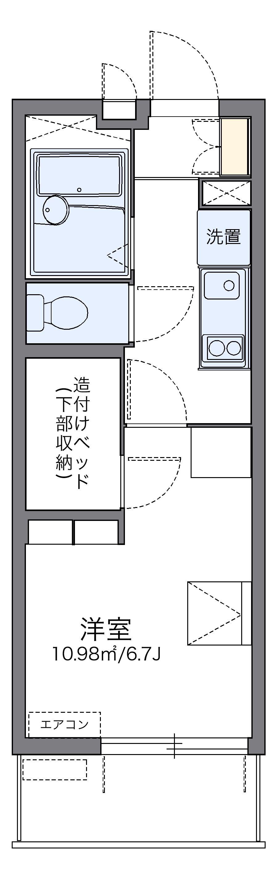レオパレスおおさか御崎Ⅰ(1K/3階)の間取り写真