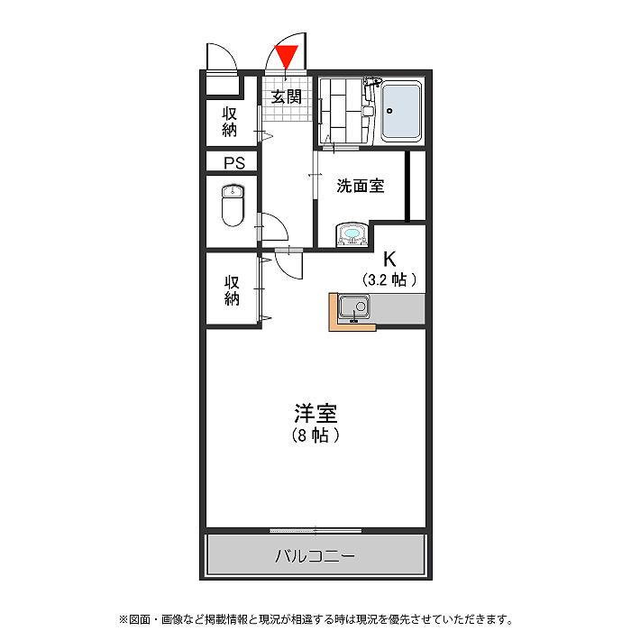アメニティー東住吉(1K/2階)の間取り写真