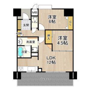 フェニックス堺東(2LDK/9階)の間取り写真