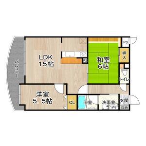 フェルザ住之江公園(2LDK/4階)の間取り写真