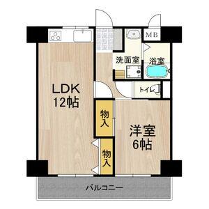 ロベリア弐番館(1LDK/11階)の間取り写真