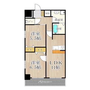 メゾン・デ・ノムラ島之内(2LDK/12階)の間取り写真