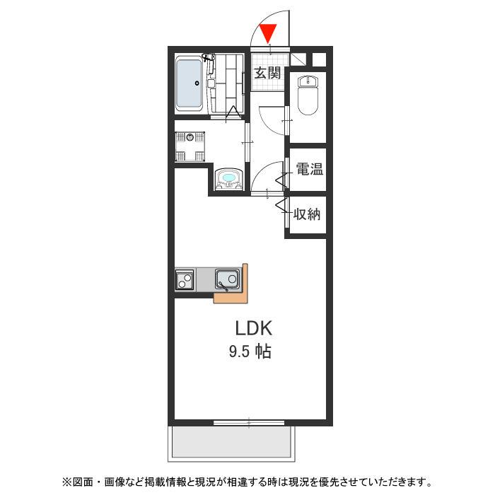 新森グリーンハイツ(1K/2階)の間取り写真