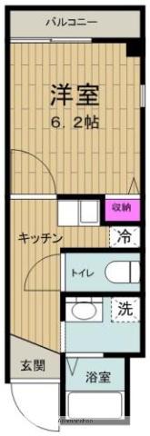 クリアフェリオ住吉(1K/1階)の間取り写真