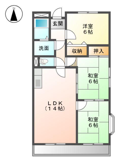 プリネール(3LDK/2階)の間取り写真
