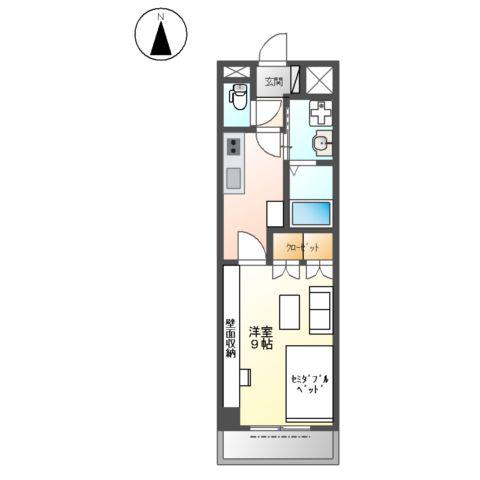 ベル・コート浜寺石津(1K/2階)の間取り写真