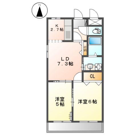 コンフォール・ヴィラ(2LDK/1階)の間取り写真