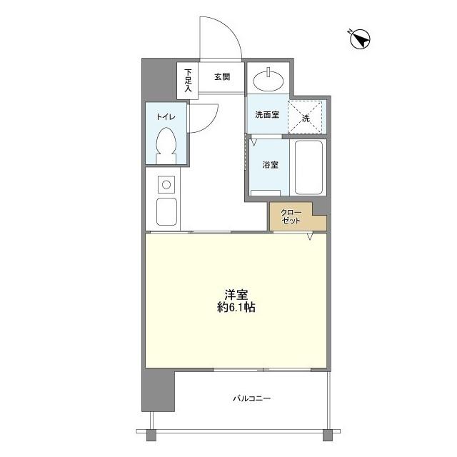 PARK HILLS難波南LUMIERE(1K/8階)の間取り写真