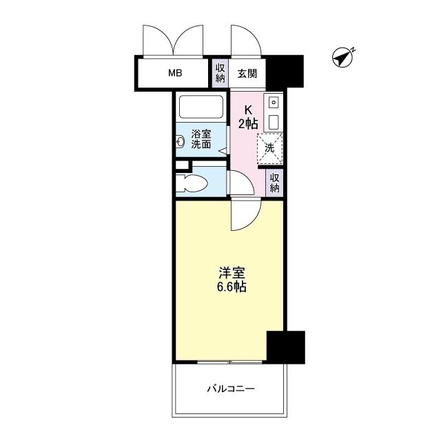 ボン・シェール堺(1K/4階)の間取り写真