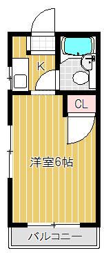 コーニッシュアビコⅡ(1K/4階)の間取り写真