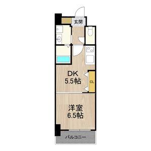 フロンティアタワー九条Ⅱ(1LDK/6階)の間取り写真