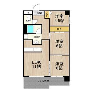 テンフォーティー(3LDK/4階)の間取り写真