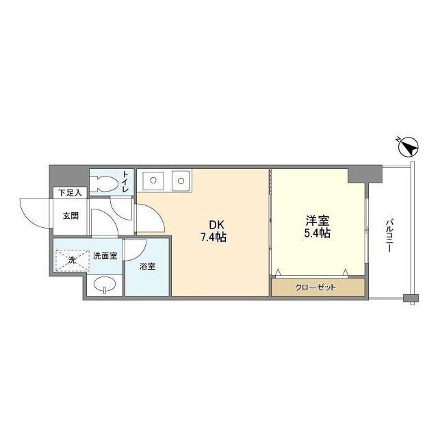 シティーコート大小路駅前(1DK/4階)の間取り写真