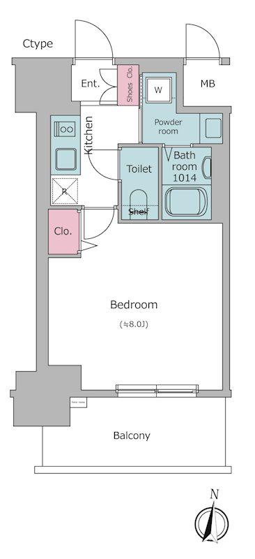 レジュールアッシュ天王寺舟橋(1K/3階)の間取り写真
