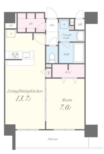 セファ上本町(1LDK/4階)の間取り写真