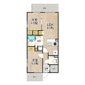 PHOERME TENNOJI イーストフェルム天王寺イースト(2LDK/4階)の間取り写真