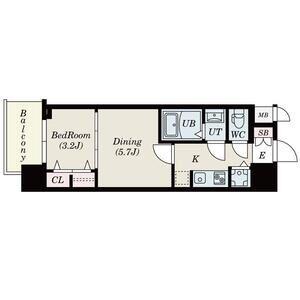 S-RESIDENCE日本橋QUALIER(2K/2階)の間取り写真