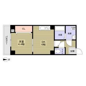 グランパシフィック梅南(1DK/6階)の間取り写真