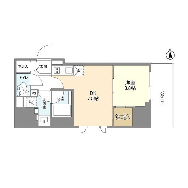 ルフォンプログレ堺筋本町タワーレジデンス(1DK/3階)の間取り写真