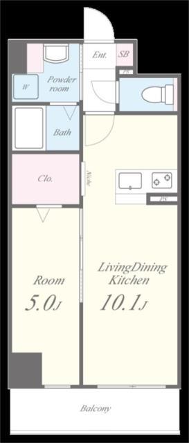 グランパシフィック花園INNOVATION(1LDK/9階)の間取り写真