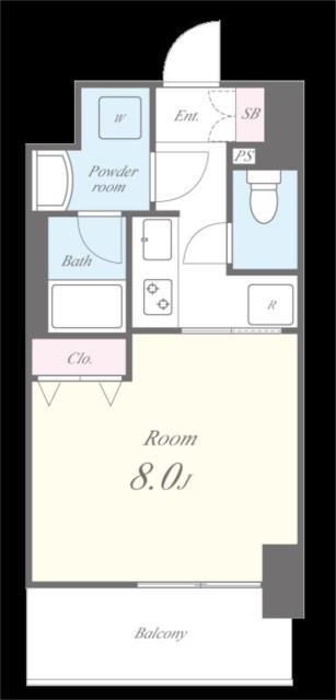 グランディール大今里(1K/5階)の間取り写真