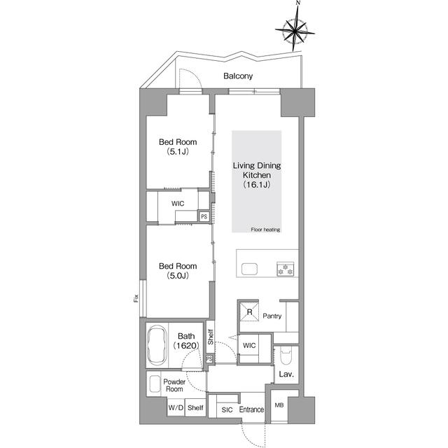 コンフォリア・リヴ谷町四丁目(2LDK/3階)の間取り写真