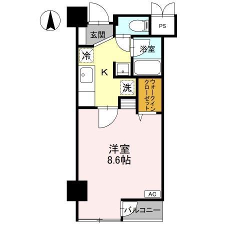 エクセル万代(1K/4階)の間取り写真