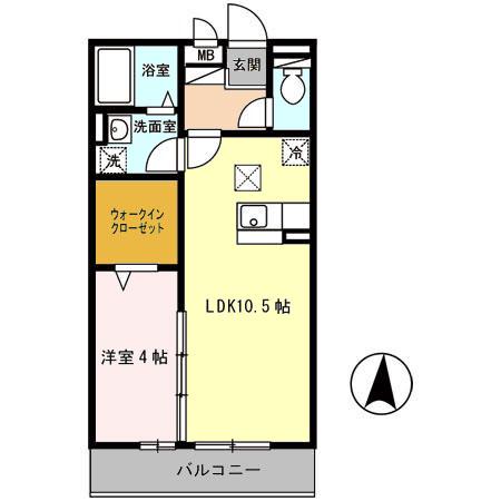COZY岸里Ⅱ(1LDK/1階)の間取り写真