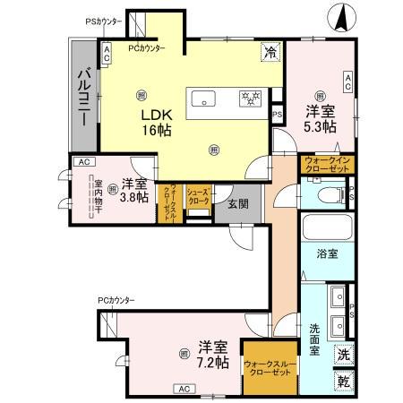MD TORISIA(3LDK/3階)の間取り写真