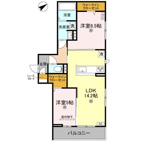 パサログランデ永代町(2LDK/3階)の間取り写真