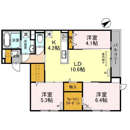 クラシスト北畠(3LDK/3階)の間取り写真