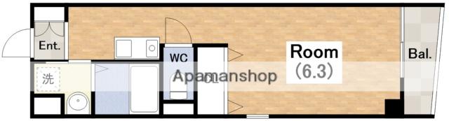 プライムタワー阿倍野40(ワンルーム/3階)の間取り写真