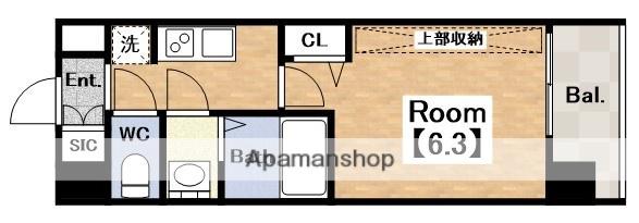 PRESSANCE天王寺ヴィヴァン(1K/5階)の間取り写真