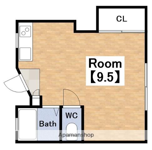 マンション奈美(ワンルーム/3階)の間取り写真