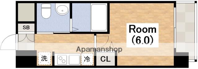 ラクラス阿倍野元町(1K/8階)の間取り写真