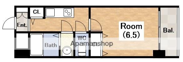 エストレージャ文の里(1K/2階)の間取り写真