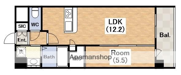 スプランディッド駒川中野駅前(1LDK/3階)の間取り写真