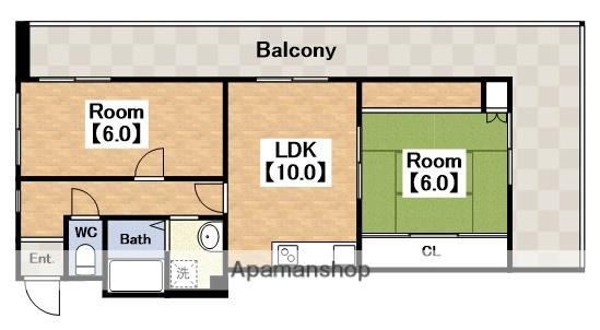 西田辺PREMIERE(2LDK/4階)の間取り写真