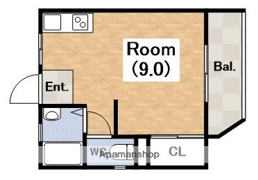 マンション幸樹荘(ワンルーム/3階)の間取り写真