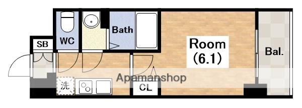 スプランディッド天王寺DUE(1K/11階)の間取り写真