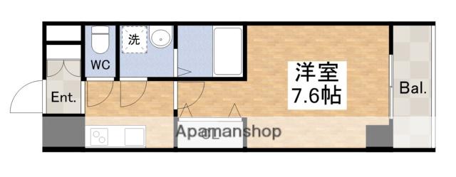 パークナードフィット美章園(1K/2階)の間取り写真