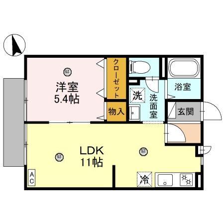 パティオヴィエントB(1LDK/1階)の間取り写真
