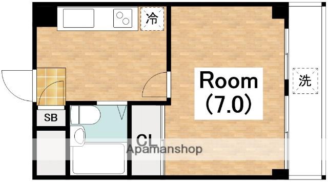 グランビルド阿倍野(1K/4階)の間取り写真