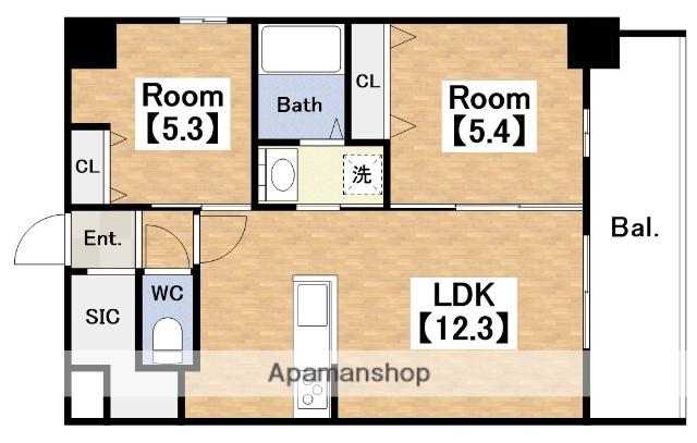 ブループラス針中野(2LDK/3階)の間取り写真